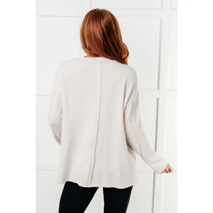 Simply Soft Sweater in Sand Beige - Tops