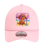 🧢 Flattering mini doxie women’s rope hat in fun beachy colors. Features cute and exclusive dachshund artwork by Sweet