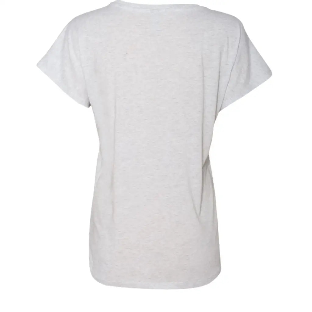 Flattering scoop-neck mini dachshund graphic dolman tee in sizes XS–3XL. Features original artwork by Sweet Roo Bou™