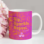 Classic white ceramic mug with Sweet Roo Bou™ design and Boujee Coffee Time© energy. Great gift in 11 or 15 oz.