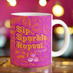Classic white ceramic mug with Sweet Roo Bou™ design and Boujee Coffee Time© energy. Great gift in 11 or 15 oz.
