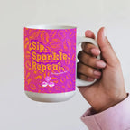 Classic white ceramic mug with Sweet Roo Bou™ design and Boujee Coffee Time© energy. Great gift in 11 or 15 oz.