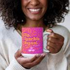 Classic white ceramic mug with Sweet Roo Bou™ design and Boujee Coffee Time© energy. Great gift in 11 or 15 oz.
