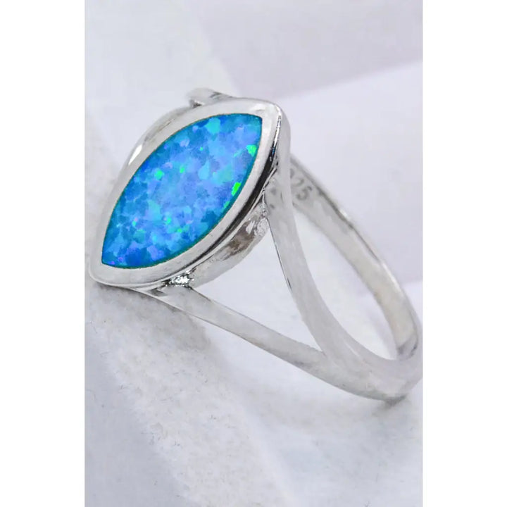 Sky Blue Opal 925 Sterling Silver Ring