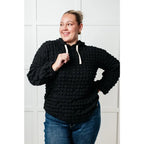 Stay cozy in our Speak Your Thoughts Bubble Hoodie Black. Made from bubble knit fabric this hoodie will keep you warm