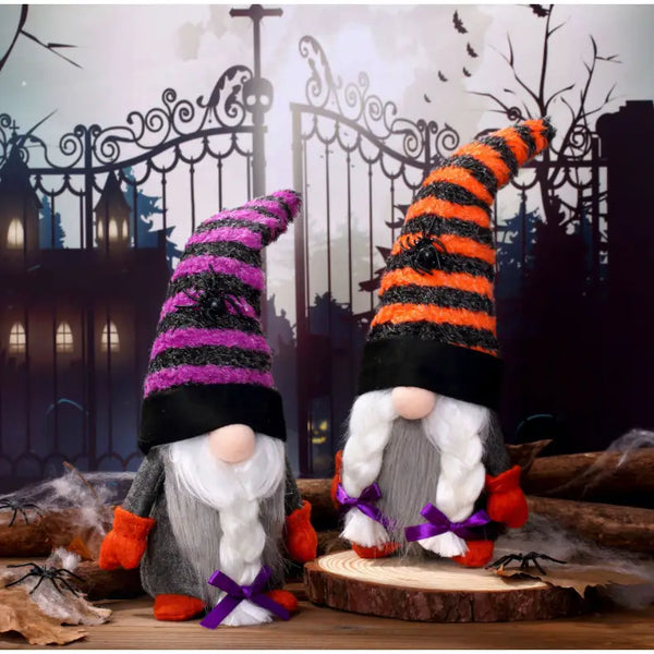 Stripes Are Nice Halloween Gnomes Set of 2 - Womens