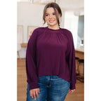 Our Sugar Plum Mock Neck Blouse is the perfect addition to your wardrobe. The stretchy and wrinkle-resistant bulgari