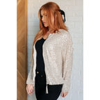 Shimmer in the Sweet Roo Sparkle Sequin Jacket with our plus size friendly glam. Full zip balloon sleeves fully lined