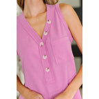 Flattering A-line waffle knit tank top in magenta glow. Plus sizes available. Lightweight stretchy and easy to style