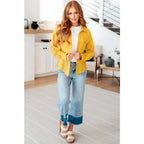 Our Sweeter Than Nectar Lace Button Down Blouse in Honey is crafted with delicate crocheted lace and a wood button