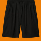 Moisture-wicking men’s athletic shorts with UPF 30+ snag resistance and bold Tackling Kidney Cancer artwork. Fight