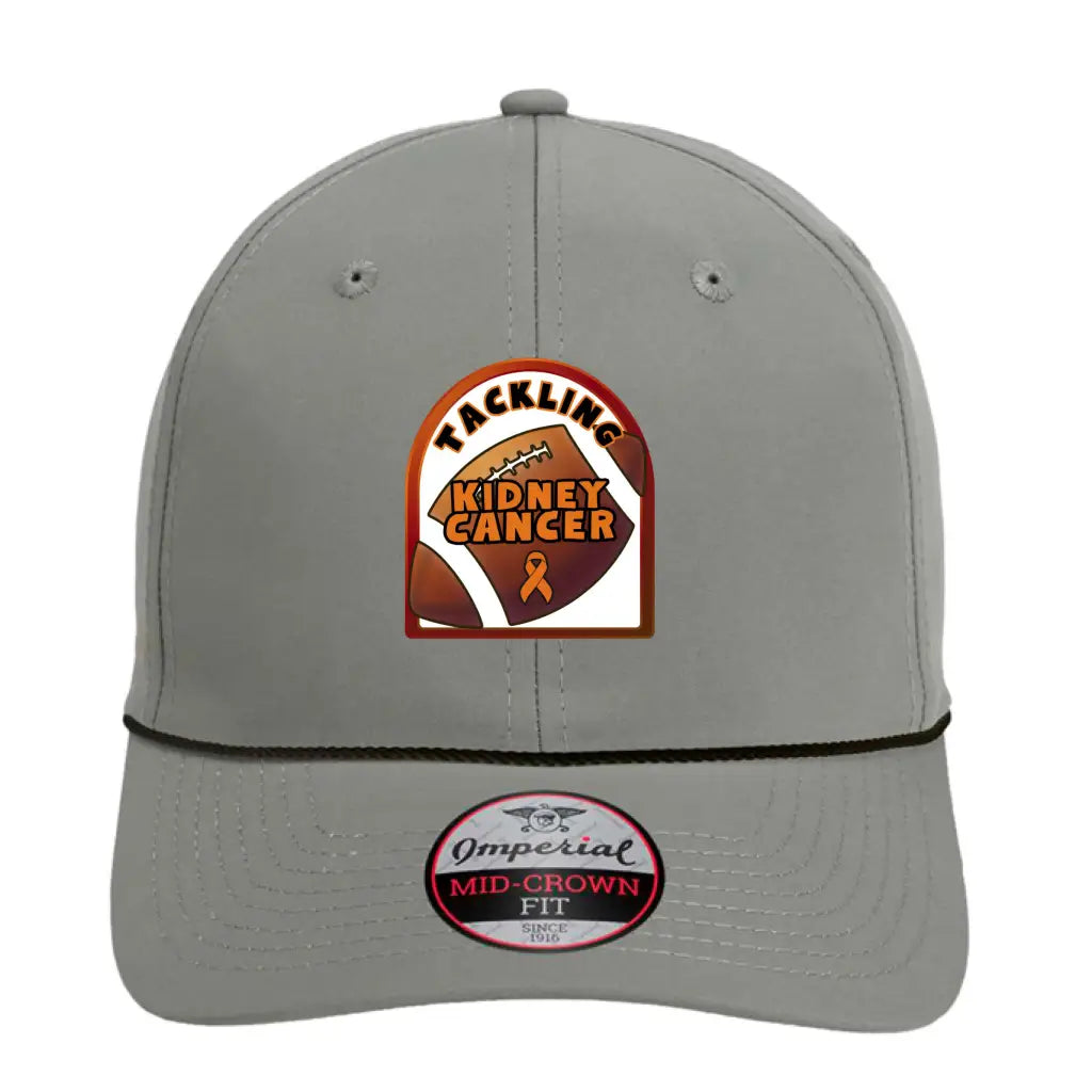 Show support in style with the Tackling Kidney Cancer Rope Hat. Retro rope fit moisture managing sweatband snapback