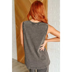 Relax in style with our Taking It Easy Lounge Set. Made of soft and comfortable charcoal grey knit fabric this tank