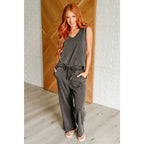 Relax in style with our Taking It Easy Lounge Set. Made of soft and comfortable charcoal grey knit fabric this tank