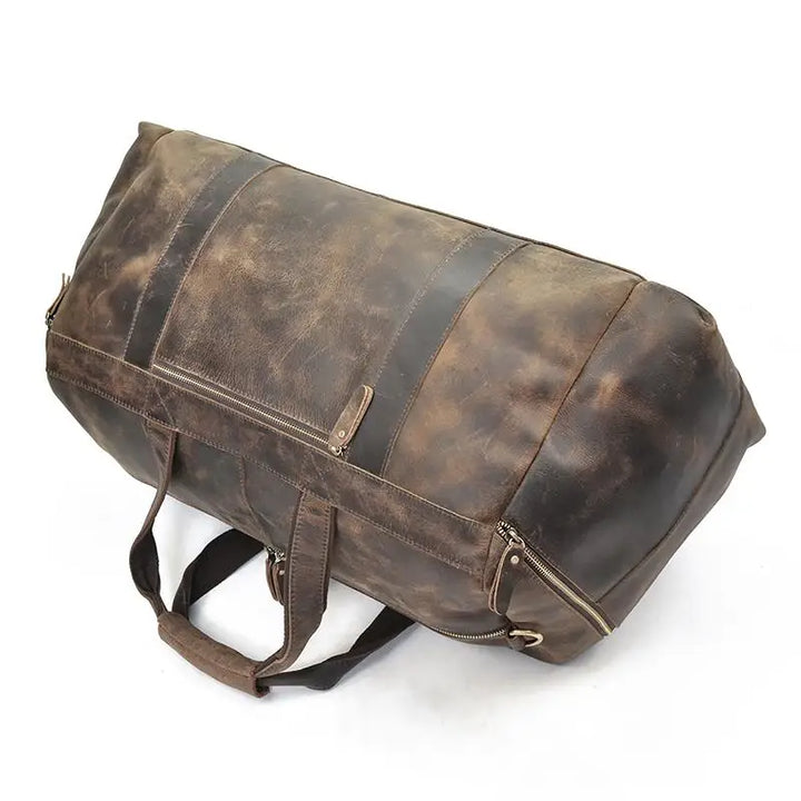 The Colden Large Capacity Leather Weekender Duffle Bag