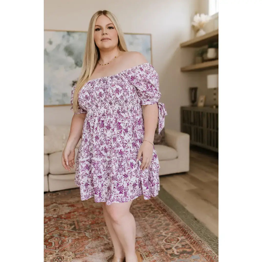 Fall in love with the Delilah floral mini dress - smocked ruffled and flattering plus sizes. A lightweight babydoll fit