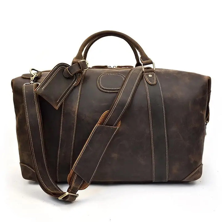 The Eira Vintage Leather Weekender Duffle Bag