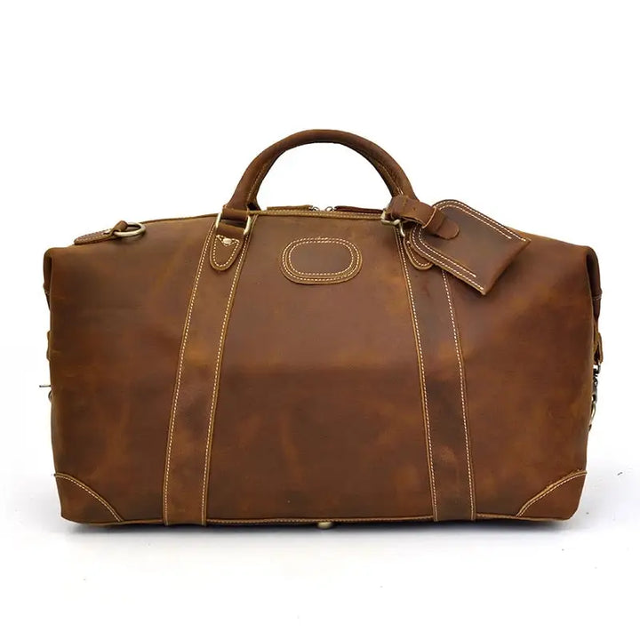 The Eira Vintage Leather Weekender Duffle Bag