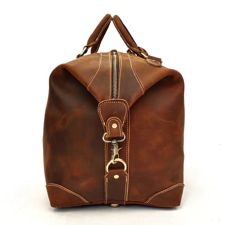 The Eira Vintage Leather Weekender Duffle Bag