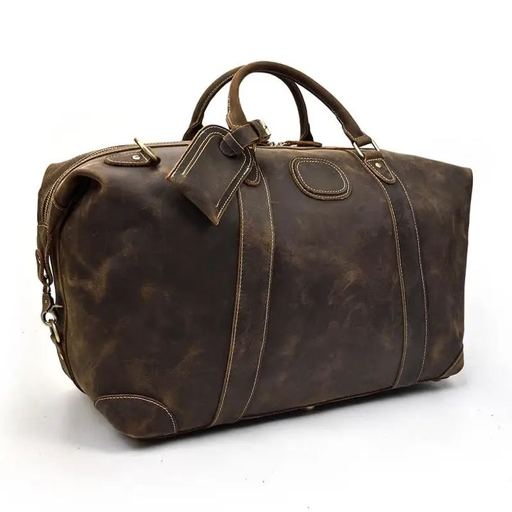 The Eira Vintage Leather Weekender Duffle Bag