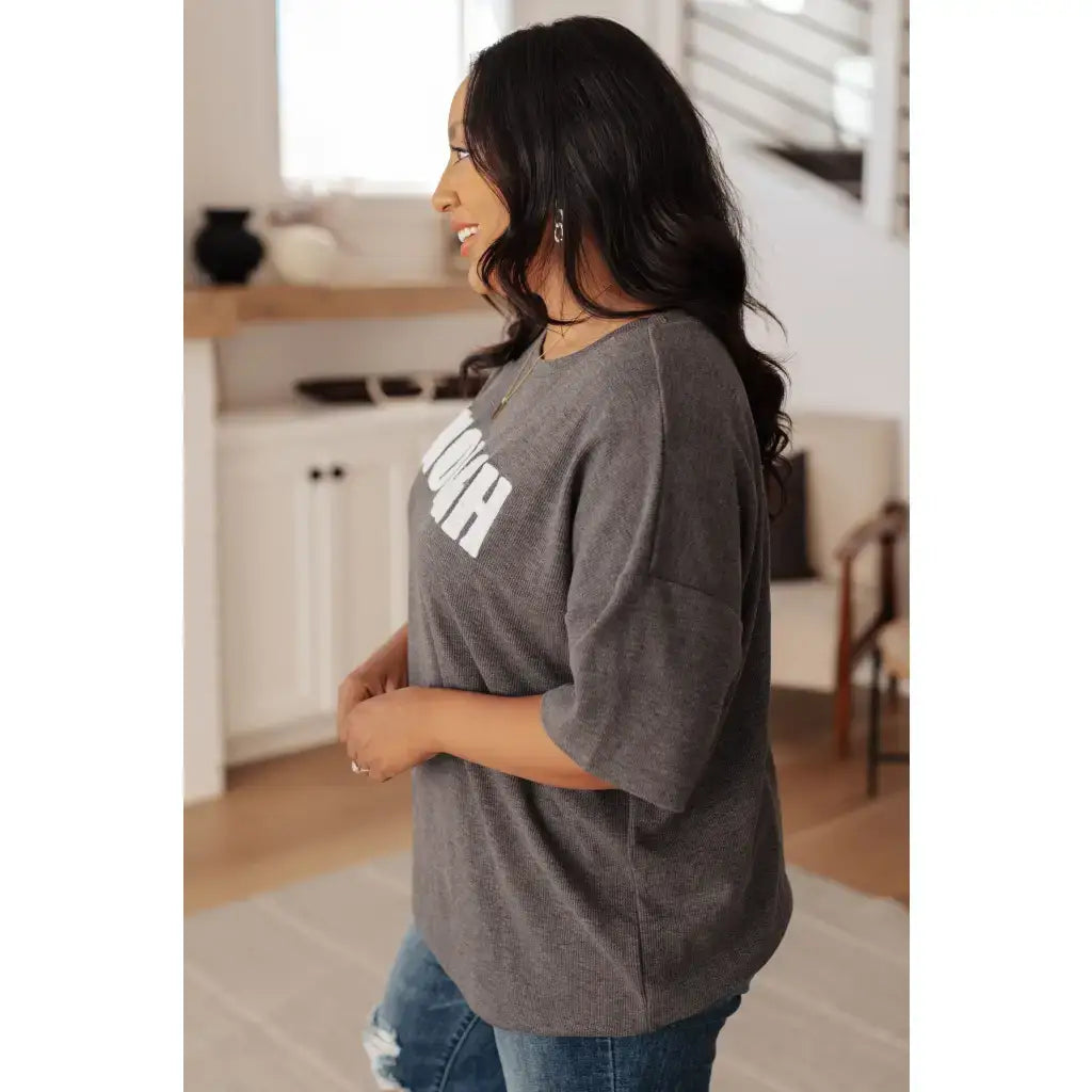 Say it loud in the Empower Tee! This sherpa “ENOUGH” graphic tee fits plus sizes perfectly and delivers cozy comfort