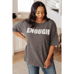 Say it loud in the Empower Tee! This sherpa “ENOUGH” graphic tee fits plus sizes perfectly and delivers cozy comfort