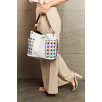 This fantastically fun handbag three piece set includes a Large Shoulder Bag Solid Crossbody and charming Heart Coin