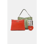 This fantastically fun handbag three piece set includes a Large Shoulder Bag Solid Crossbody and charming Heart Coin