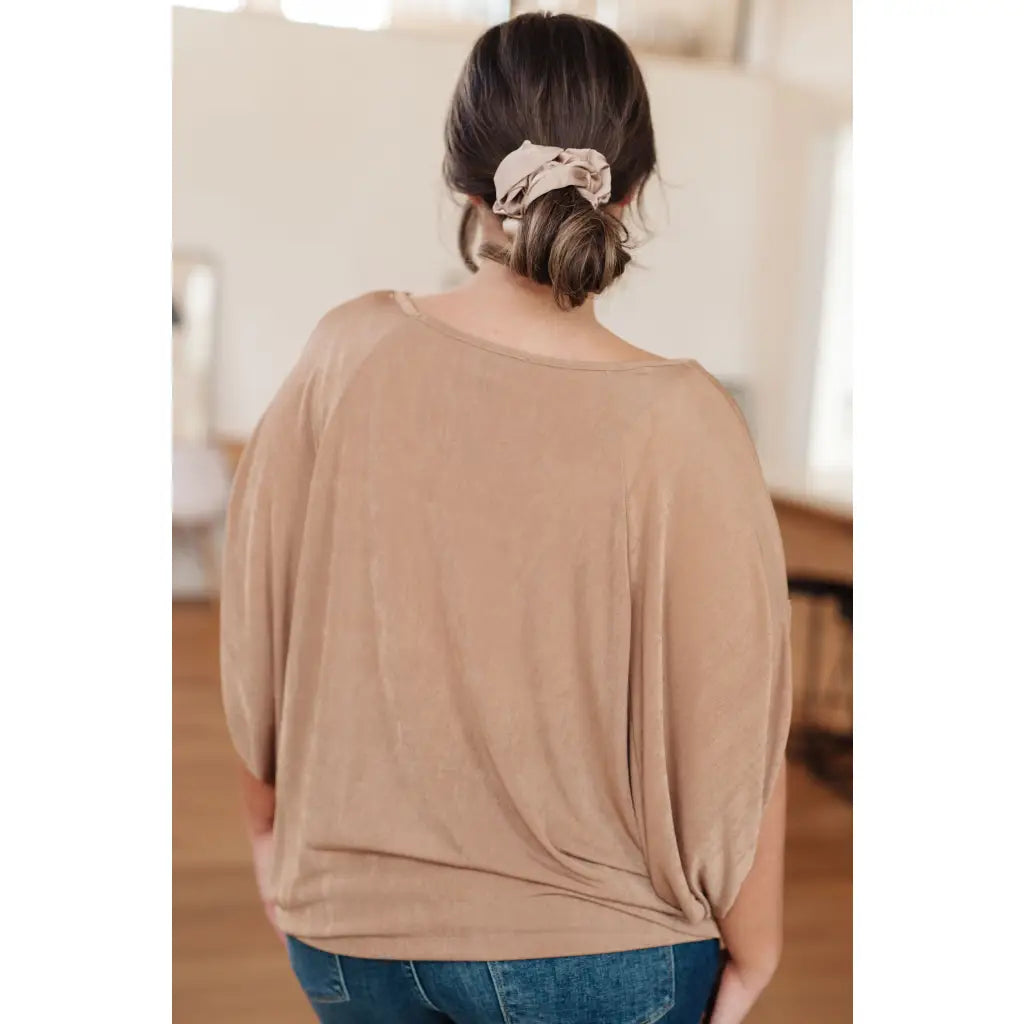 Unleash your style with The Realest V-Neck Top in Shimmering Beige. Made from soft bulgari fabric this top offers