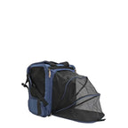 Expandable Roxy Roo Voyager pet carrier with mesh panels sherpa interior and Nicole Lee exclusive print. Fits pets up