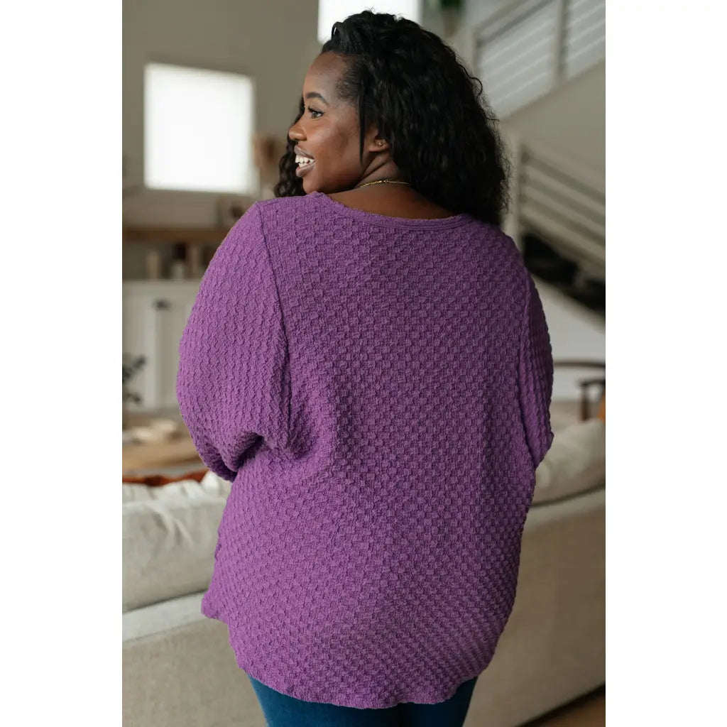 Our Thought It Over Sweater is a perfect way to add texture your look. The textured pattern knit fabric offers relaxed