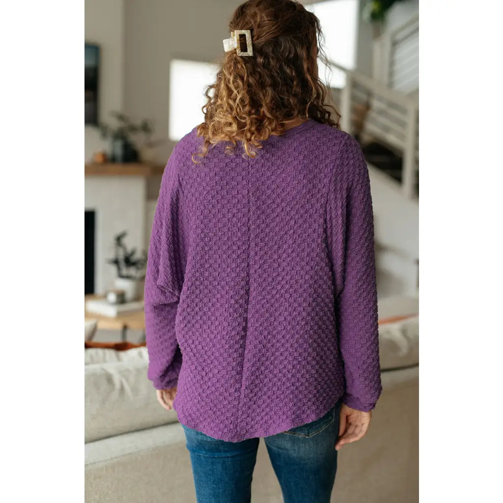 Our Thought It Over Sweater is a perfect way to add texture your look. The textured pattern knit fabric offers relaxed