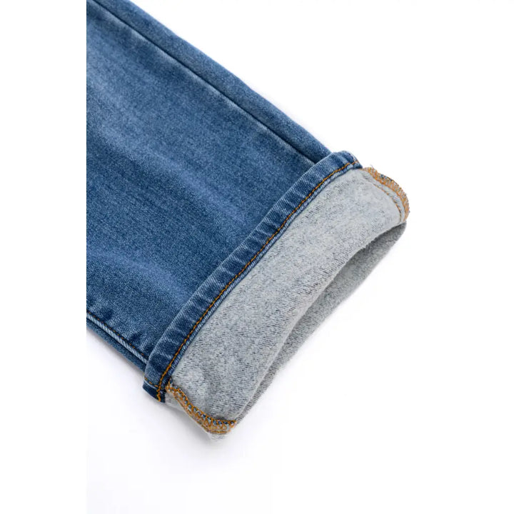 Vintage Wash Thermal Straight Judy Blue Jeans - Denim