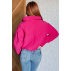 Our Warm Regards Hot Pink Puffer Jacket is crafted from a quilted fabric and features zip snap front closure two