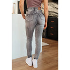 Get ready for a stylish and comfortable fit with our Washed Out Gray Tummy Control Judy Blue Jeans! The viral tummy