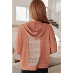 Our Wave Hello Textured Panel Hoodie is ideal for any closet. Crafted in a soft jersey knit heathered rust color