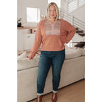 Our Wave Hello Textured Panel Hoodie is ideal for any closet. Crafted in a soft jersey knit heathered rust color