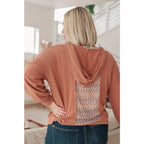 Our Wave Hello Textured Panel Hoodie is ideal for any closet. Crafted in a soft jersey knit heathered rust color