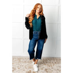 Our What Are the Odds Velvet Button Down Top features a velvet knit fabric collared neckline front button closure