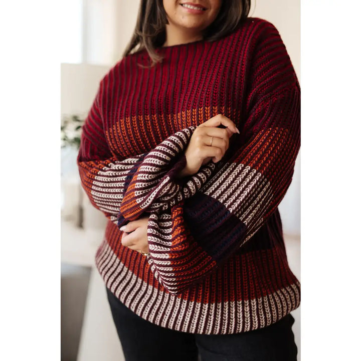 Wonderful World Striped Sweater - Womens