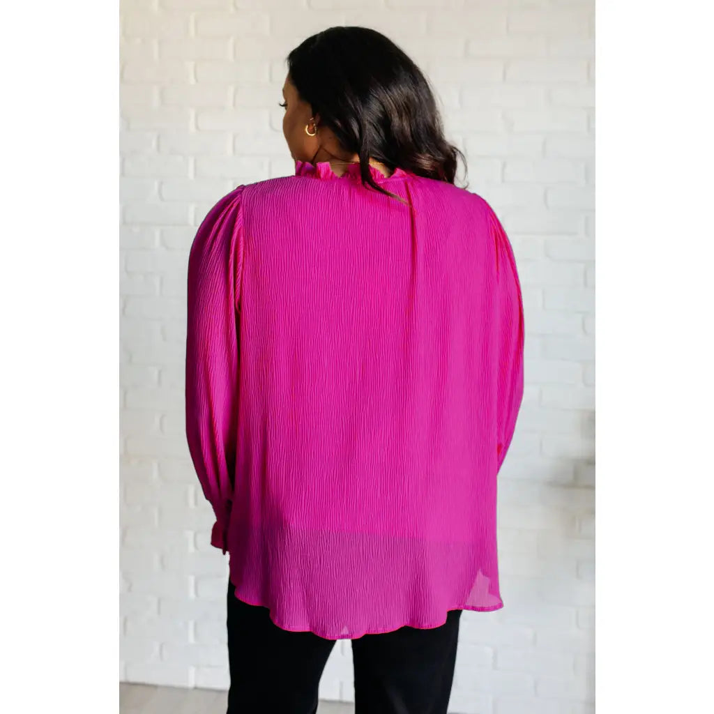 Yes Indeed Ruffle V Neck Blouse