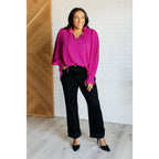 Yes Indeed Ruffle V-Neck Blouse