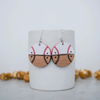 Acrylic & wood baseball circle duo dangle earrings. 1.5 inch length. Great for sensitive ears! Material: Specialty