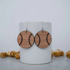 Baseball/softball wood dangle earrings. 1.5 inch length. Great for sensitive ears! Material: SapeleFindings: Silver