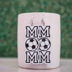 Black & white soccer mom dangle earrings. 2.5 inch length. Great for sensitive ears! Material: Specialty