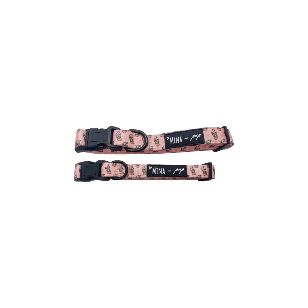 Raise your paw if you love coffee! This adorable pink pupshake adjustable collar is all about comfort and style!