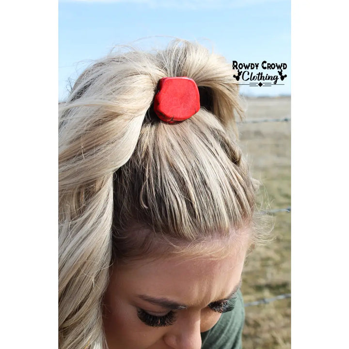 Red Rock Printed Slab Ponytail Hair Tie
