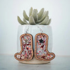 2 inch length Features 3 dimensional star detail Great for sensitive ears Material: Sapele Glitter Acrylic or Patterned